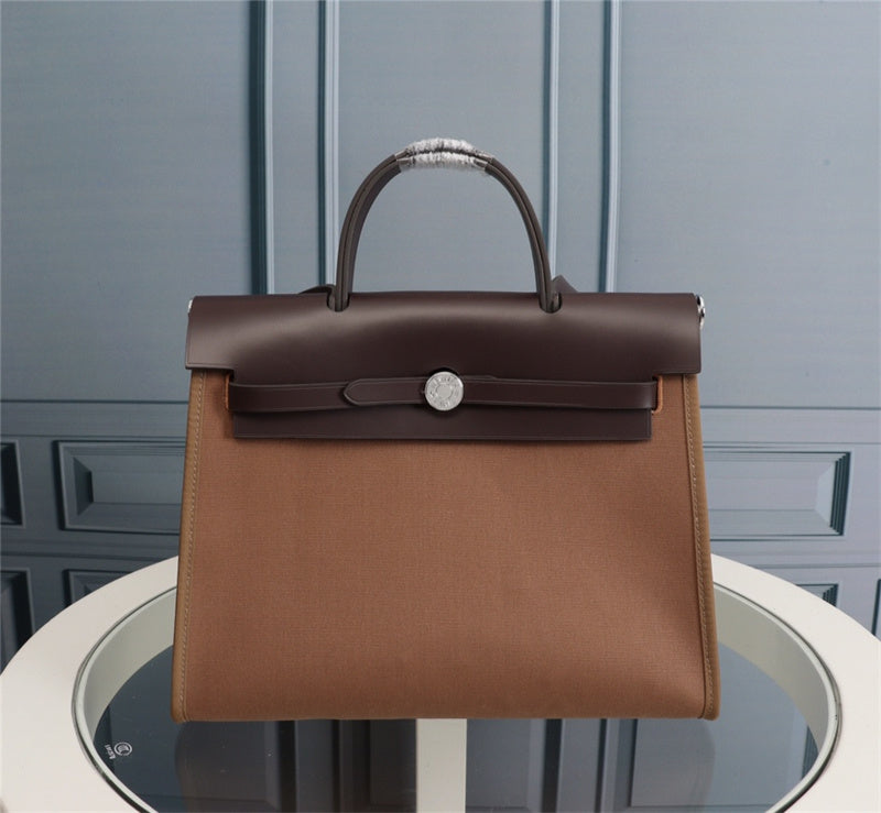 Side view of chic structured handbag