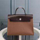 Side view of chic structured handbag