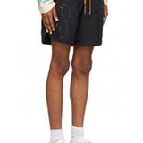 Close-up detail shot of Rhude luxury clothing with runway-inspired design