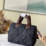 Front view of refined premium women's handbag – women's statement bag