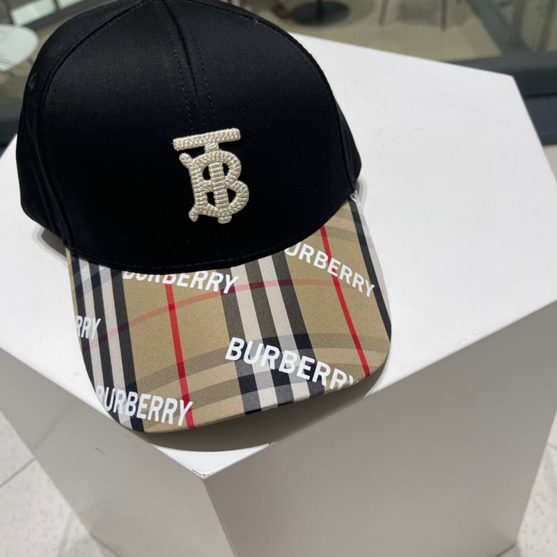 Close-up detail view of Burberry unisex cap