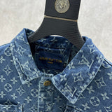 Close-up detail shot of Louis Vuitton luxury clothing with runway-inspired design