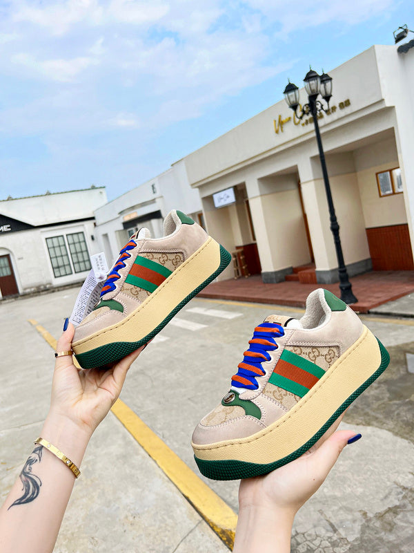 Gucci crisp white luxury sneakers view 5 heritage-inspired look