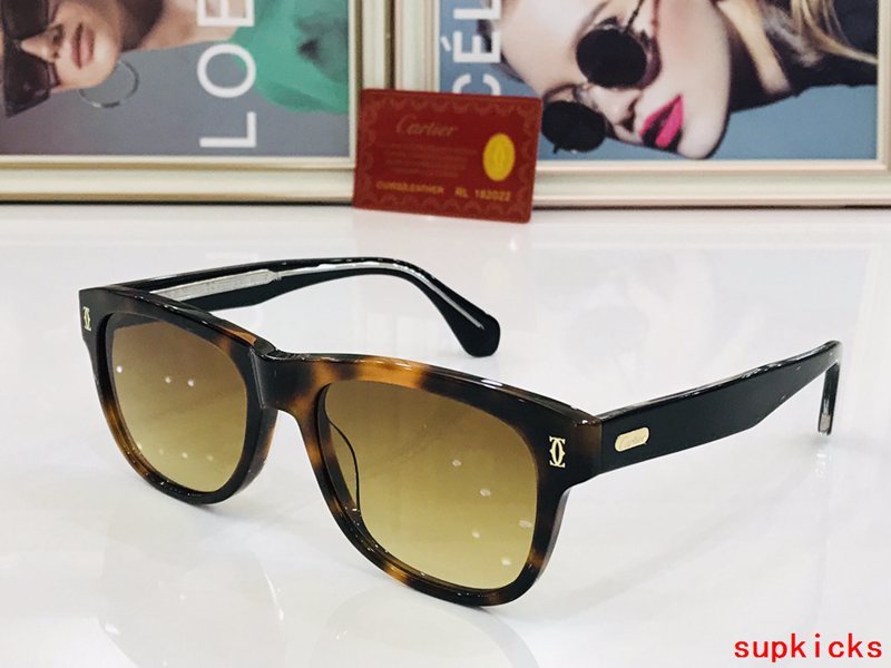 Close-up detail view of Cartier unisex sunglasses