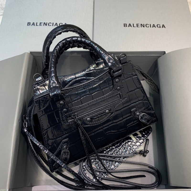 Statement Vegan Leather Handbag - Polished Finish | Women's Everyday Carry Handbag #322 - front view (image 1) of designer-inspired handbag
