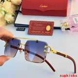 Close-up detail view of Cartier unisex sunglasses