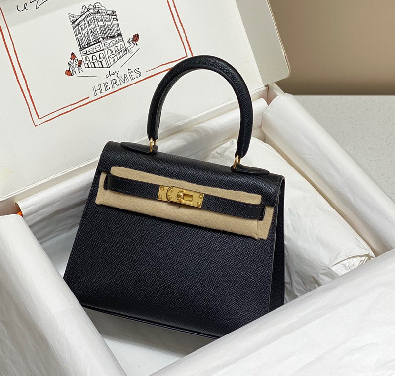 Side view of chic structured handbag