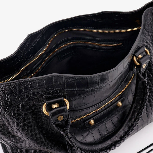 Balenciaga Bags? Balenciaga Women Le City Medium Leather Shoulder Bag Elegant Everyday Designer Handbag