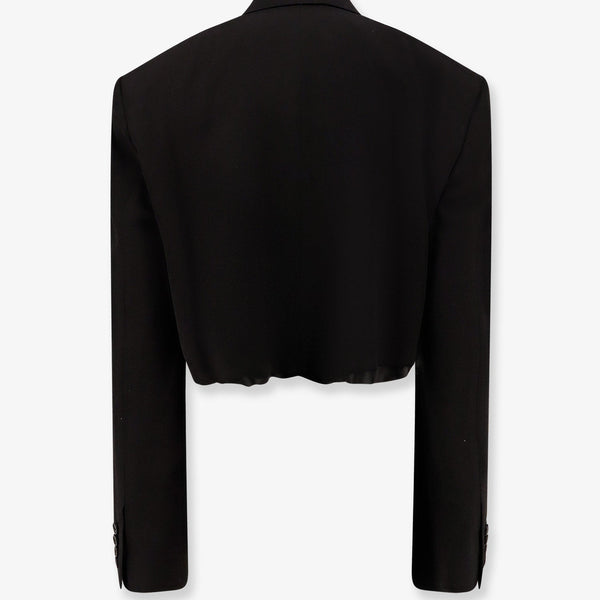 Balenciaga Jackets? Balenciaga Women Single Breasted Cut Off Viscose And Wool Blazer Stylish Everyday Designer Outerwear