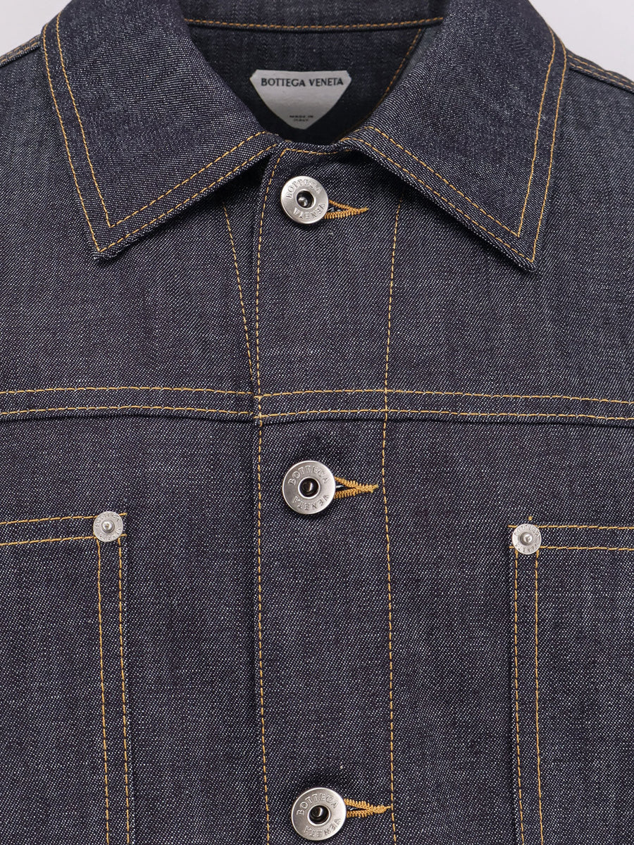 Bottega Veneta Jackets? Bottega Veneta Men Denim Jacket With Iconic Intrecciato Patch Premium Casual Designer Jacket