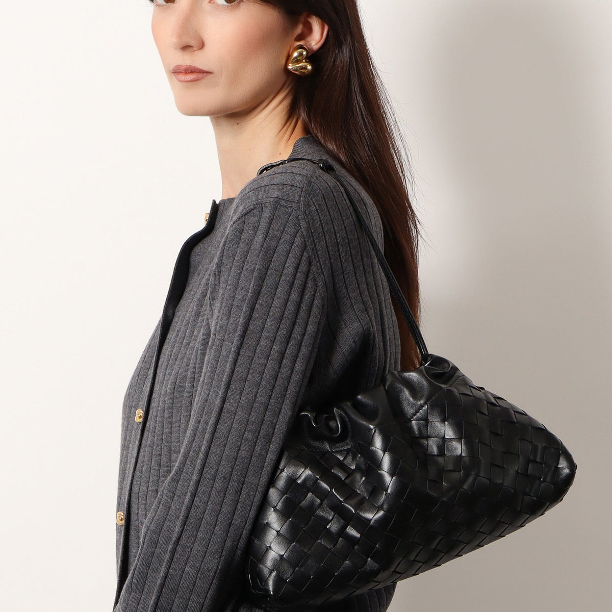 Bottega Veneta Bags? Bottega Veneta Women Leather Dustbag Clutch With Intrecciato Motif Luxury Designer Leather Handbag
