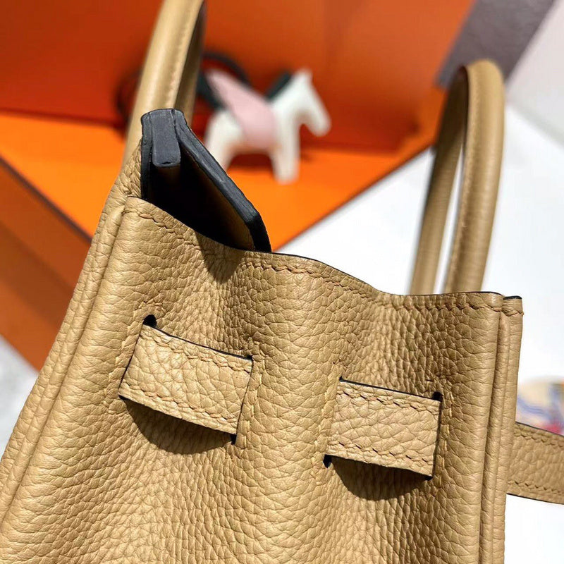 Side view of chic structured handbag