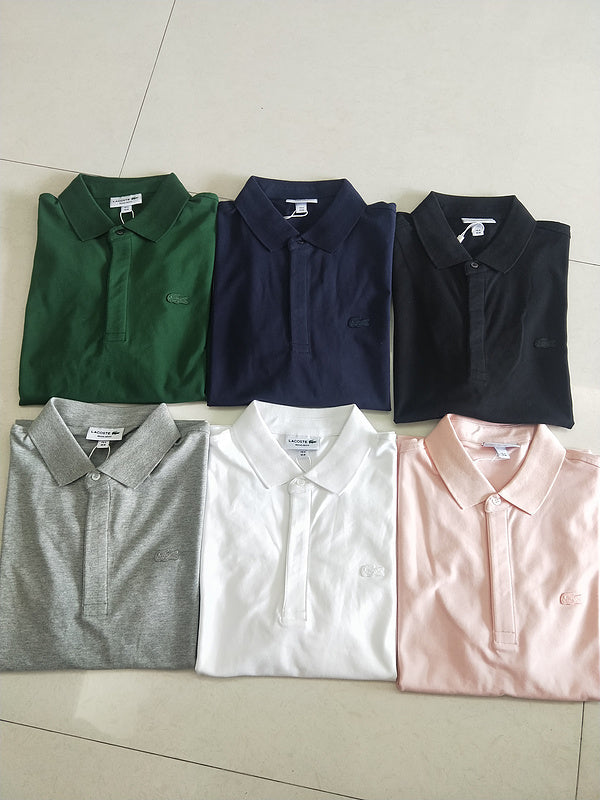Back view of Lacoste luxury clothing with signature branding