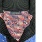 Close-up detail shot of Louis Vuitton luxury clothing with streetwear-inspired cut