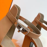 Hermès Camel Ankle Boots - Close-Up Texture View