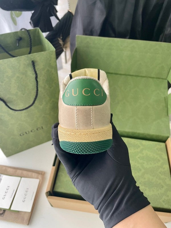 Gucci neutral cream luxury sneakers view 7 signature lace-up style