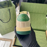 Gucci neutral cream luxury sneakers view 7 signature lace-up style
