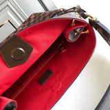 Front view of signature sleek women's handbag – women's luxury handbag