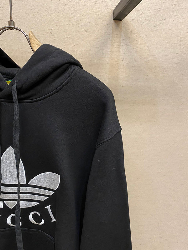 Full styled look of Gucci luxury clothing with label-forward styling