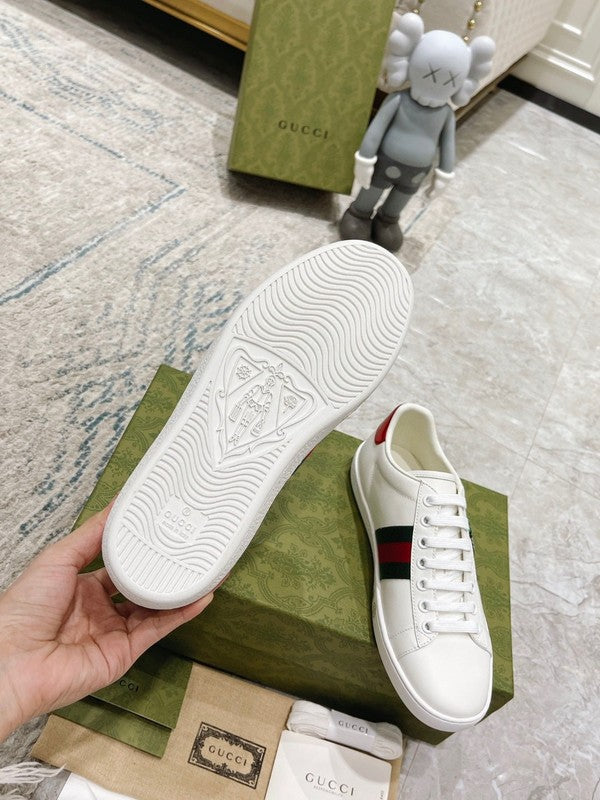 Side profile of Gucci bold contrast sneakers sleek tonal finish