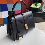 Back view of modern classic women's handbag – women's designer-style accessory