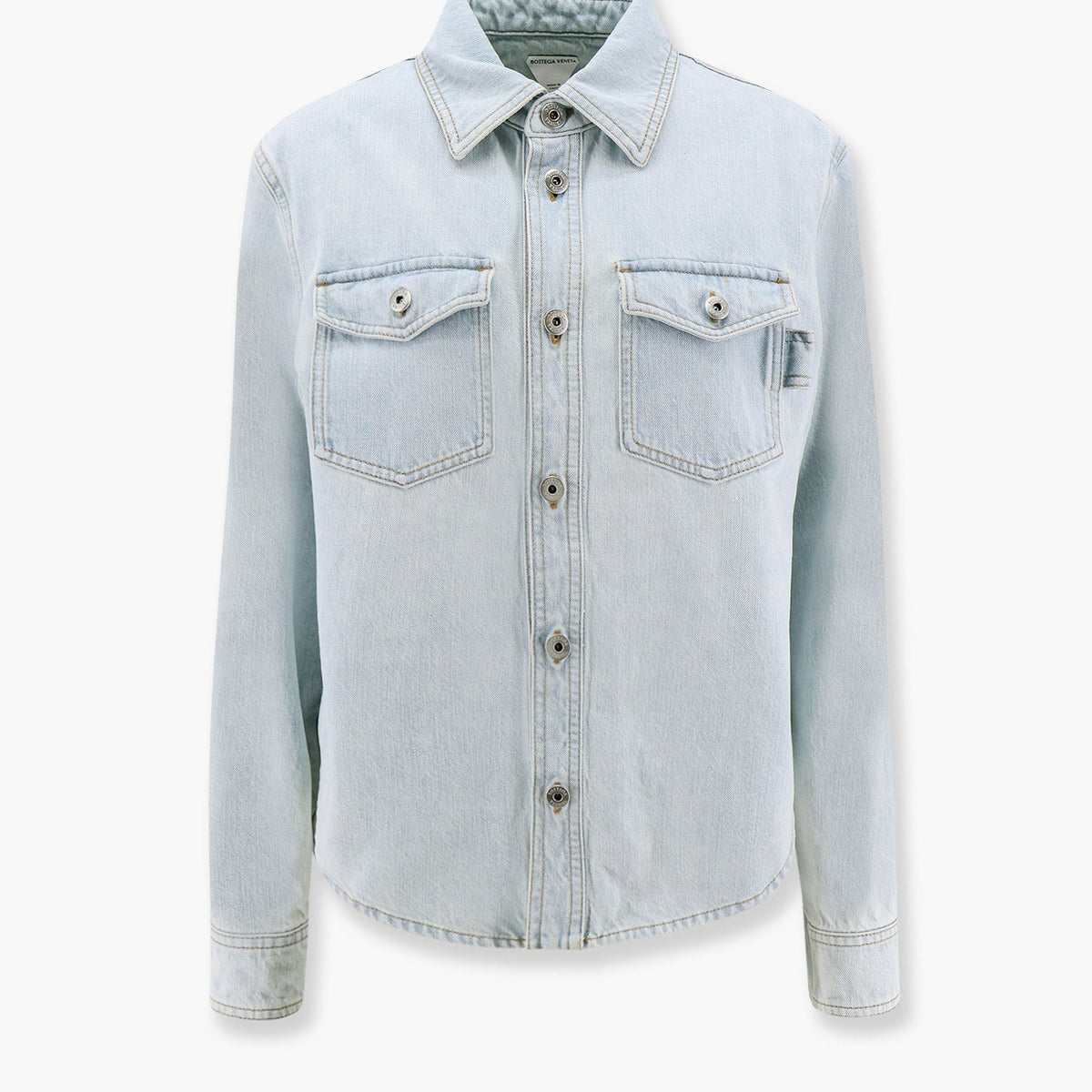 Bottega Veneta Tops? Bottega Veneta Women Denim Shirt With Extra Bleach Wash Elegant Everyday Designer Top