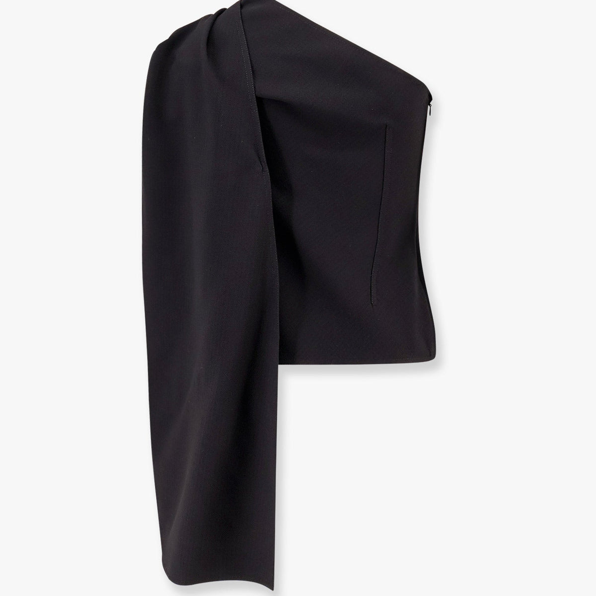 Bottega Veneta Tops? Bottega Veneta Women Asymmetric Viscose And Wool Crãªpe Top Elegant Everyday Designer Top