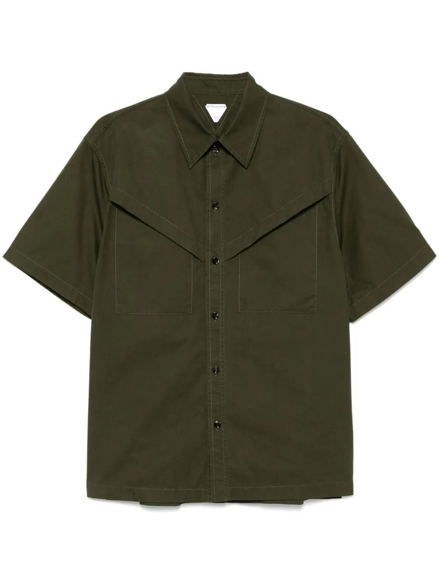 Bottega Veneta Tops? Bottega Veneta Men Light Cotton Twill Short Sleeved Shirt Elegant Everyday Designer Top