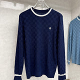 Back view of Louis Vuitton luxury clothing with signature branding