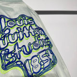 Back view of Louis Vuitton luxury clothing with everyday silhouette