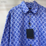 Side profile of Louis Vuitton luxury clothing with signature branding
