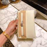 Close-up detail of tailored bag design