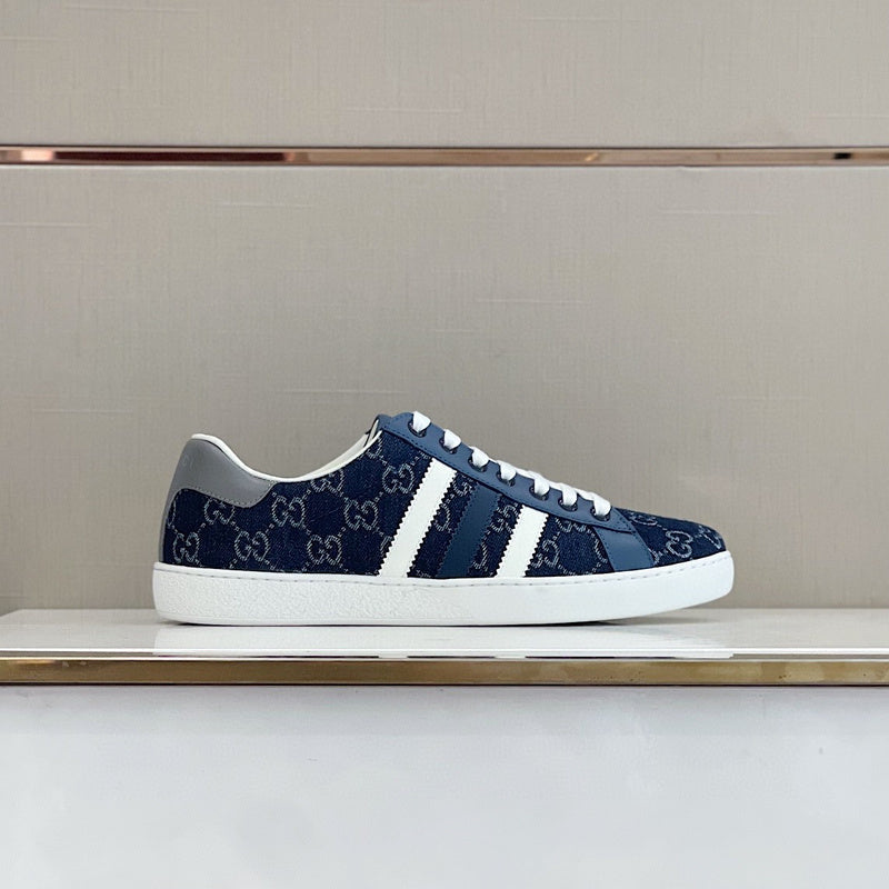 Gucci clean off-white luxury sneakers view 9 bold athletic profile
