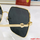 Close-up detail view of Cartier unisex sunglasses