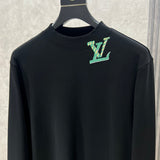 Front view of Louis Vuitton luxury clothing with monogram-inspired silhouette