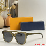 Close-up detail view of Louis Vuitton unisex sunglasses
