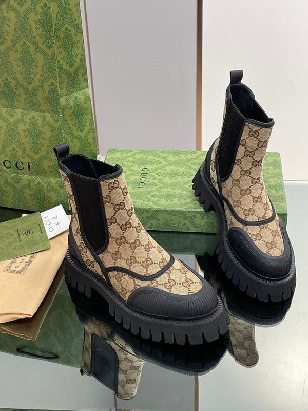 Gucci stone beige luxury sneakers view 9 padded collar comfort