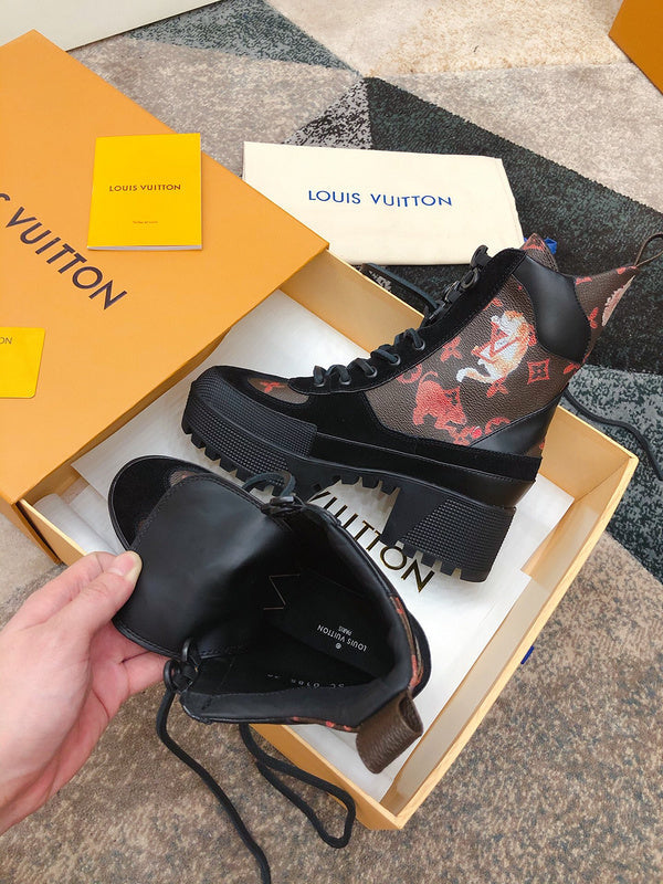 Close-up of Louis Vuitton shoes craftsmanship