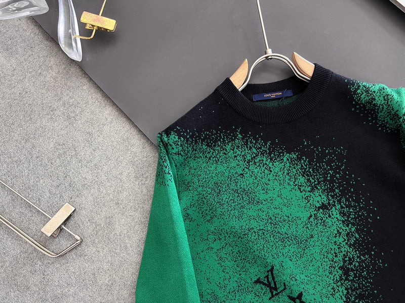 Side profile of Louis Vuitton luxury clothing with runway-inspired design
