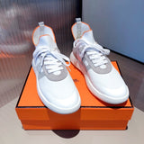 Hermès Burgundy Chunky Platform Sneakers - Sole Detail View