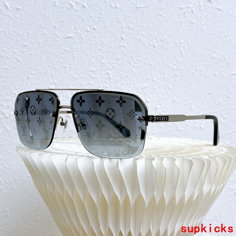 Close-up detail view of Louis Vuitton unisex sunglasses