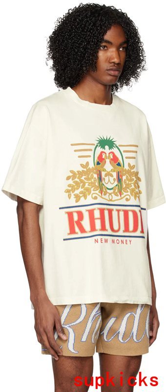 Full styled look of Rhude luxury clothing with relaxed-fit cut