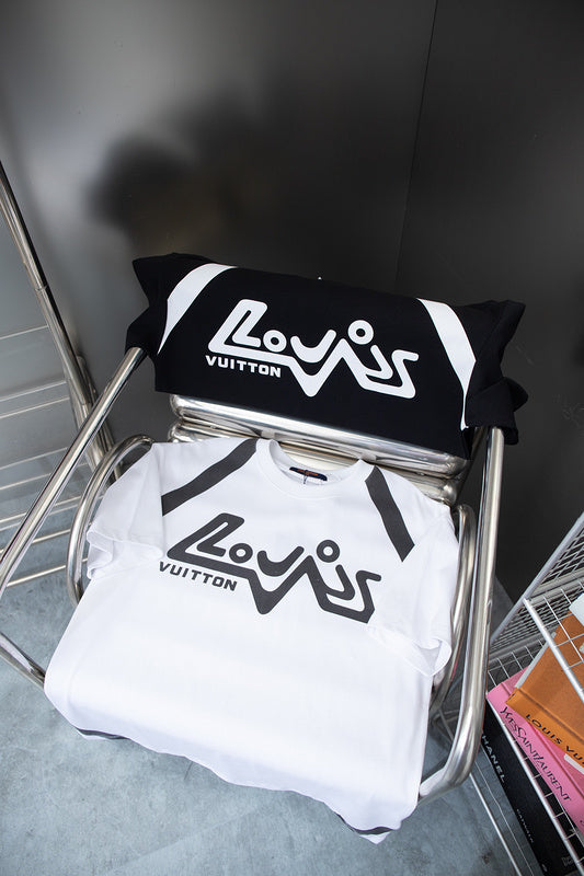 Side profile of Louis Vuitton cotton t-shirt with signature branding