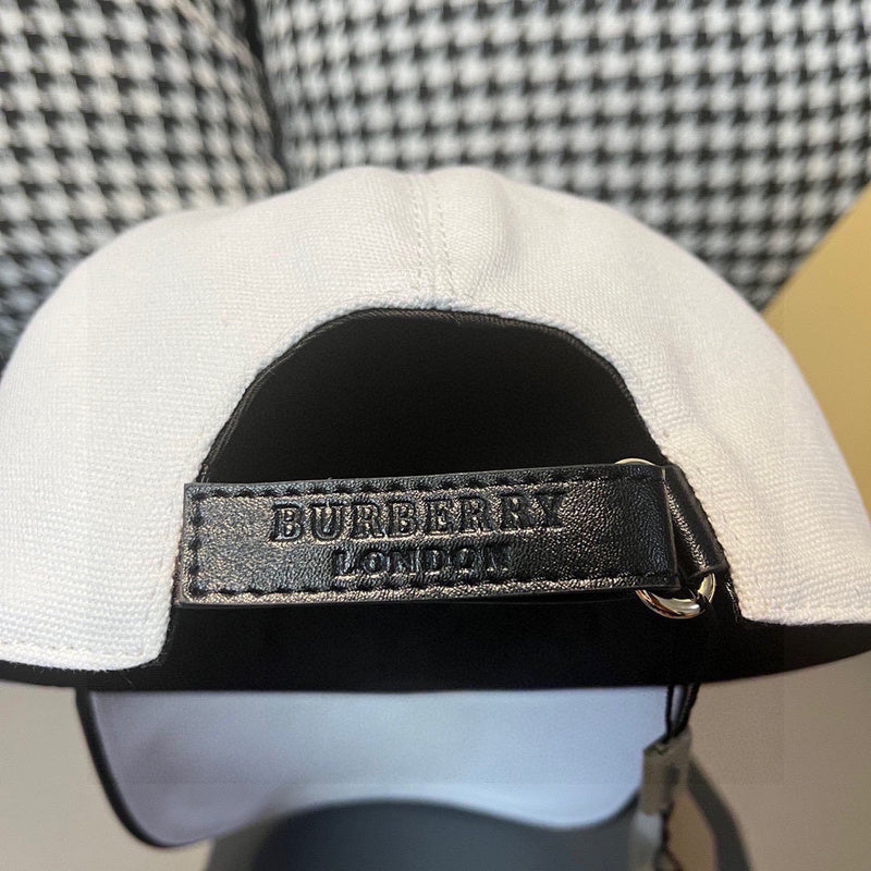 Close-up detail view of Burberry unisex cap