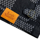 Flat lay presentation of Louis Vuitton luxury clothing with runway-inspired design