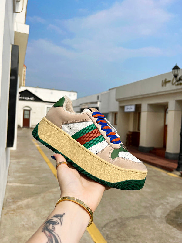 Gucci tonal black luxury sneakers view 5 chunky sole construction