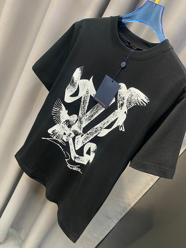 Close-up detail shot of Louis Vuitton cotton t-shirt with tailored silhouette