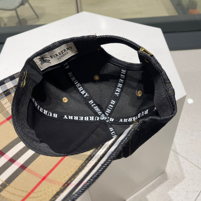 Close-up detail view of Burberry unisex cap