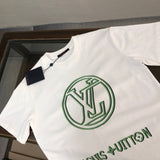 Close-up detail shot of Louis Vuitton cotton t-shirt with streetwear-inspired cut