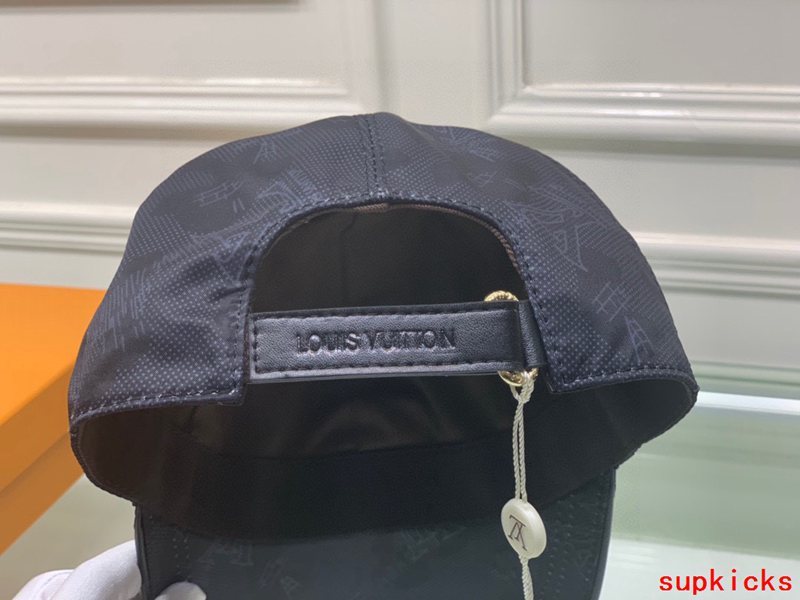 Close-up detail view of Louis Vuitton unisex cap